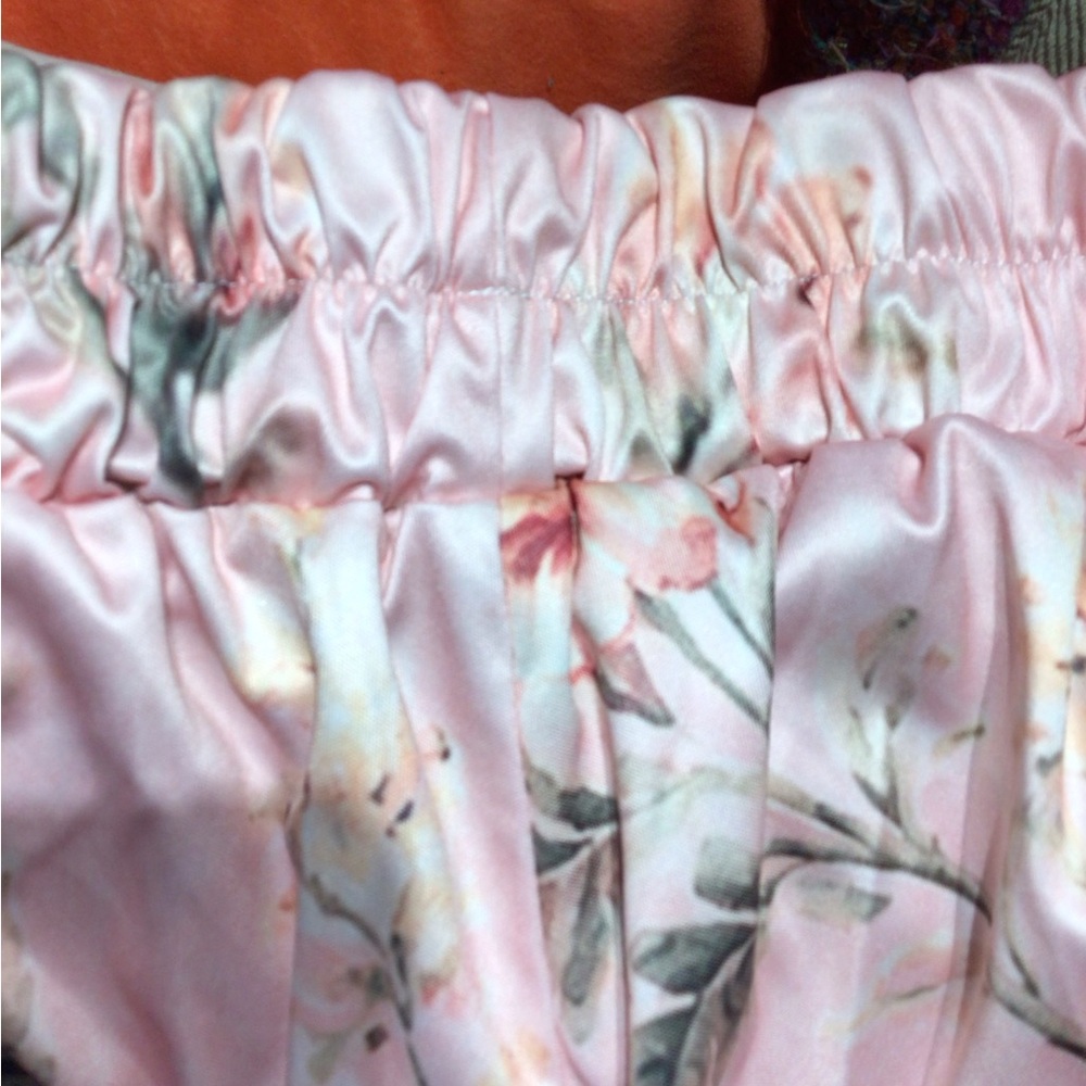 NEW Boho Pink Floral SATIN jogger pants - Picture 11 of 13